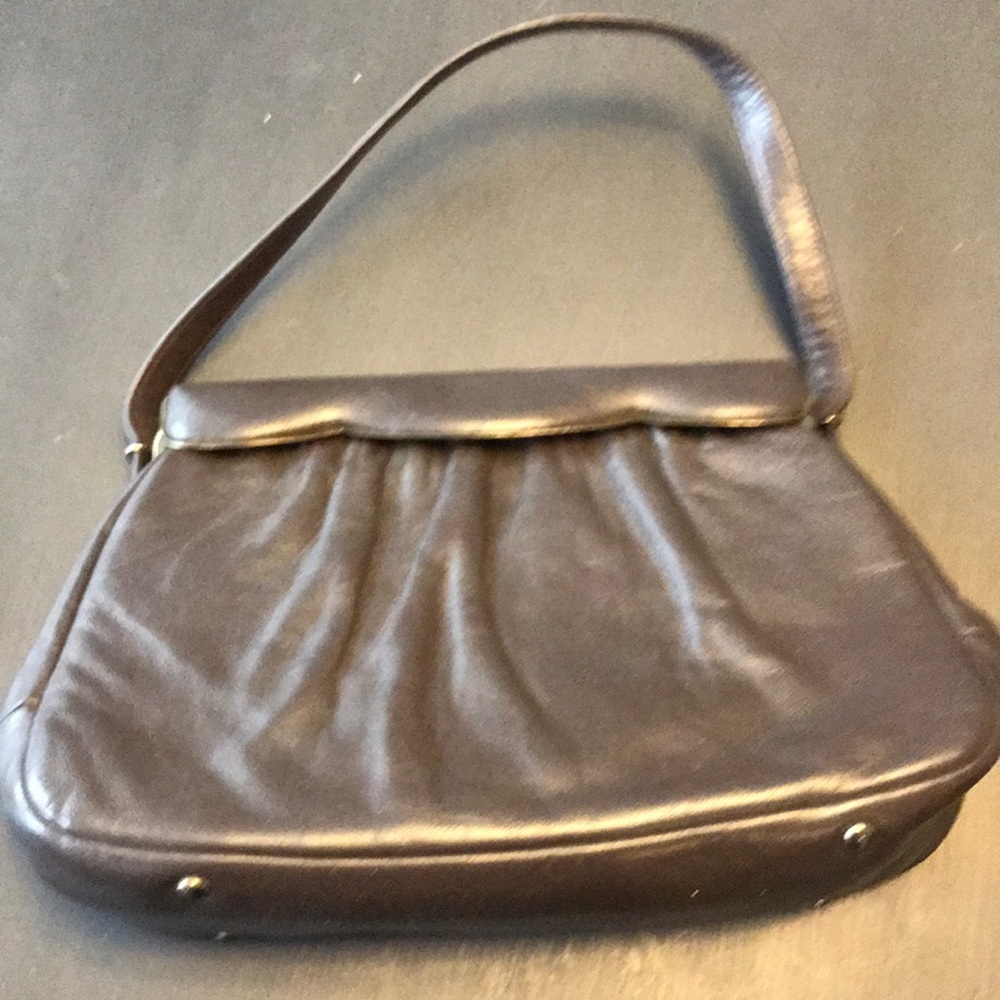 Vintage, brown leather handbag.
